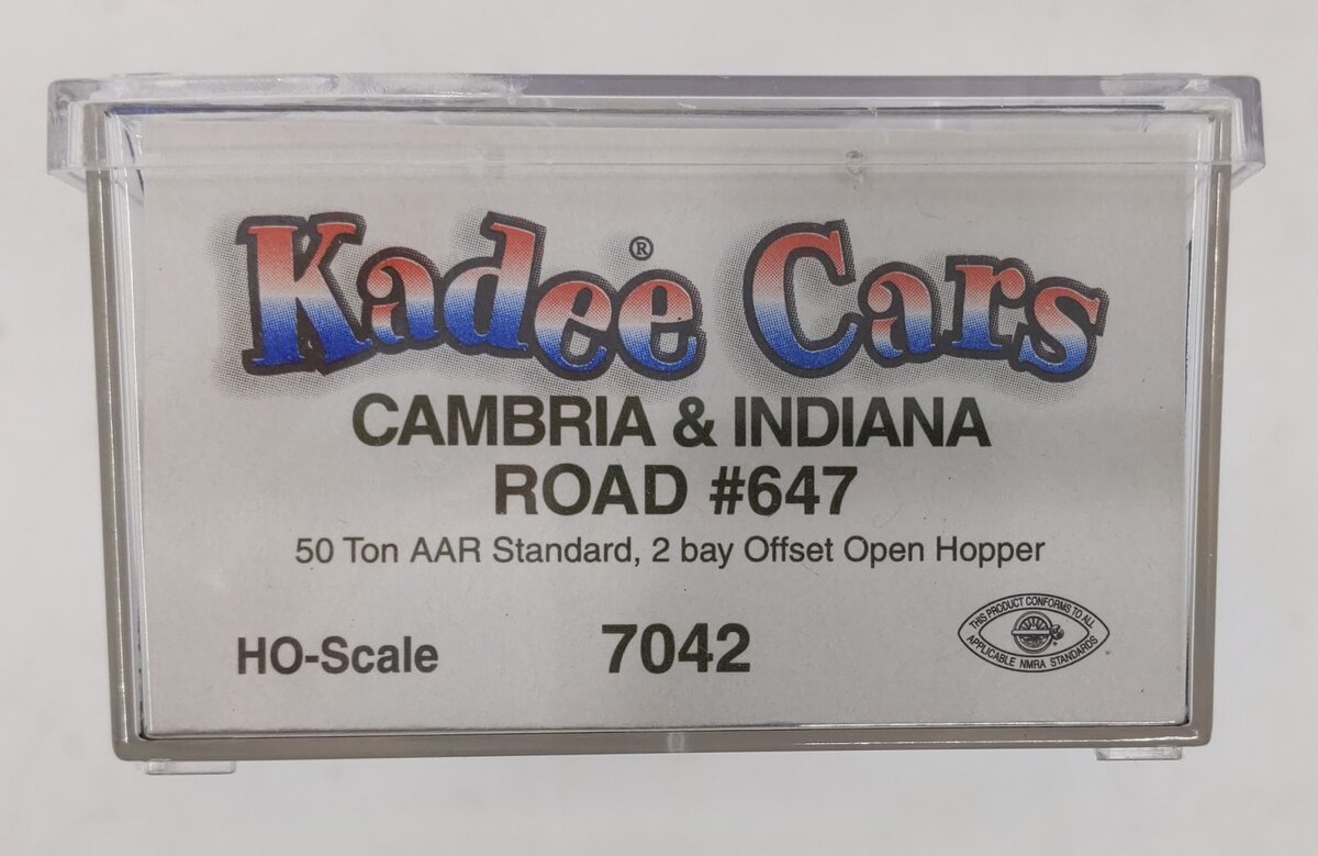 Kadee 7042 HO Cambria & Indiana Railroad PS-2 2-Bay Covered Hopper #647