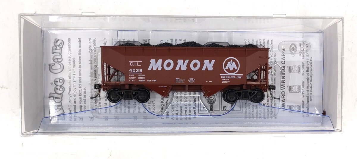 Kadee 7056 HO Scale Monon CIL 50-Ton 2-Bay Offset Open Hopper #4038