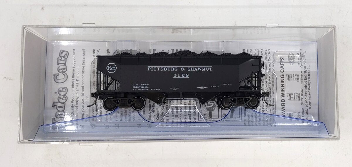 Kadee 7058 HO Pittsburg & Shawmut 50-Ton 2-Bay Open Hopper #3128