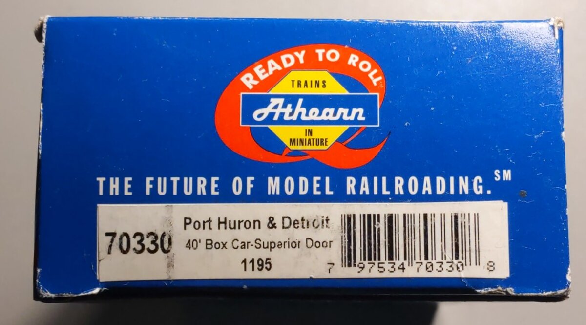 Athearn 70330 HO Scale Port Huron & Detroit 40' Superior Door Boxcar #1195