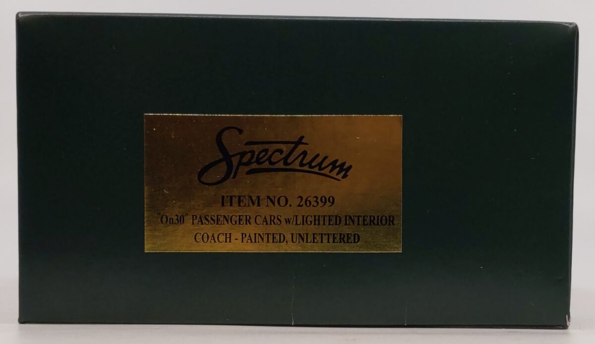 BACHMANN　Spectrum　26399 ① Bachmann 26399 On30 Painted & Unlettered Coach w/Lighted Interior