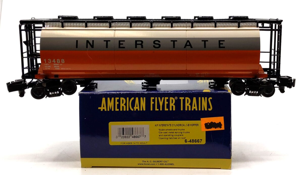 American Flyer 6-48667 S Interstate NS Heritage 3-Bay Cylindrical Hopper #13488