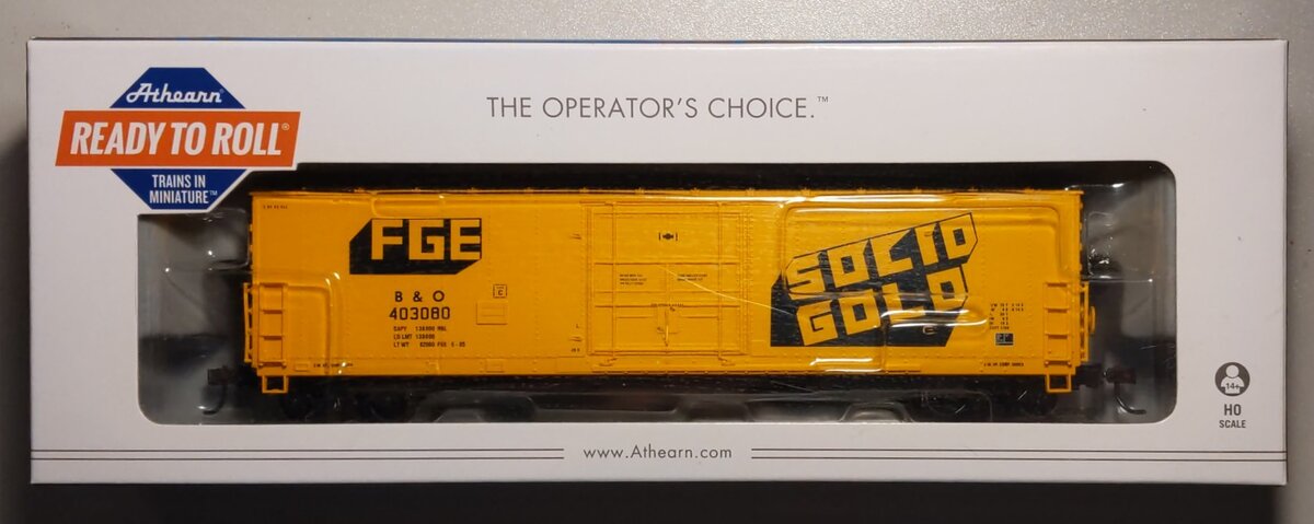 Athearn 85794 HO Scale FGE/B&O 50' Plug-Door Superior Door Boxcar #403080