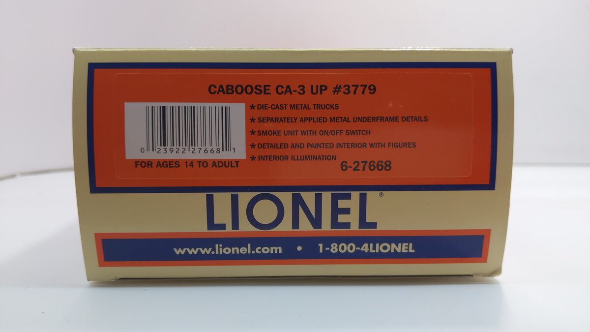 Lionel 6-27668 O Gauge Union Pacific Ca-3 #3779 Caboose