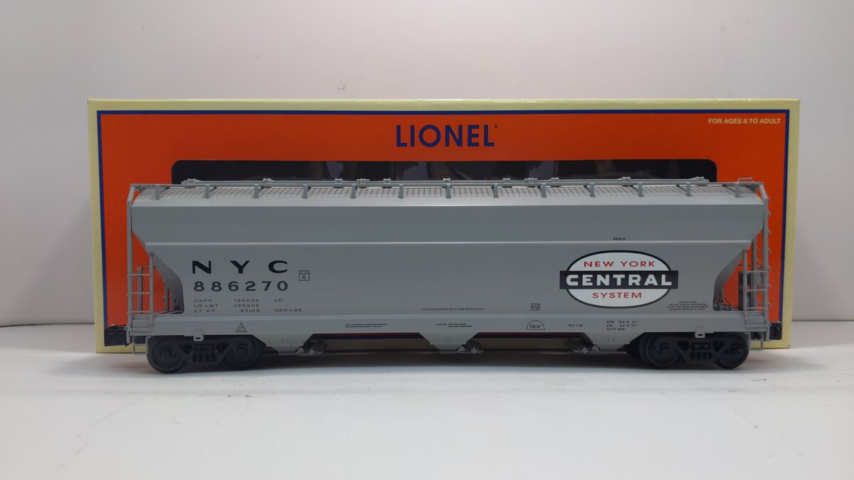 Lionel 6-27116 O Gauge New York Central 3-Bay ACF Hopper #886270