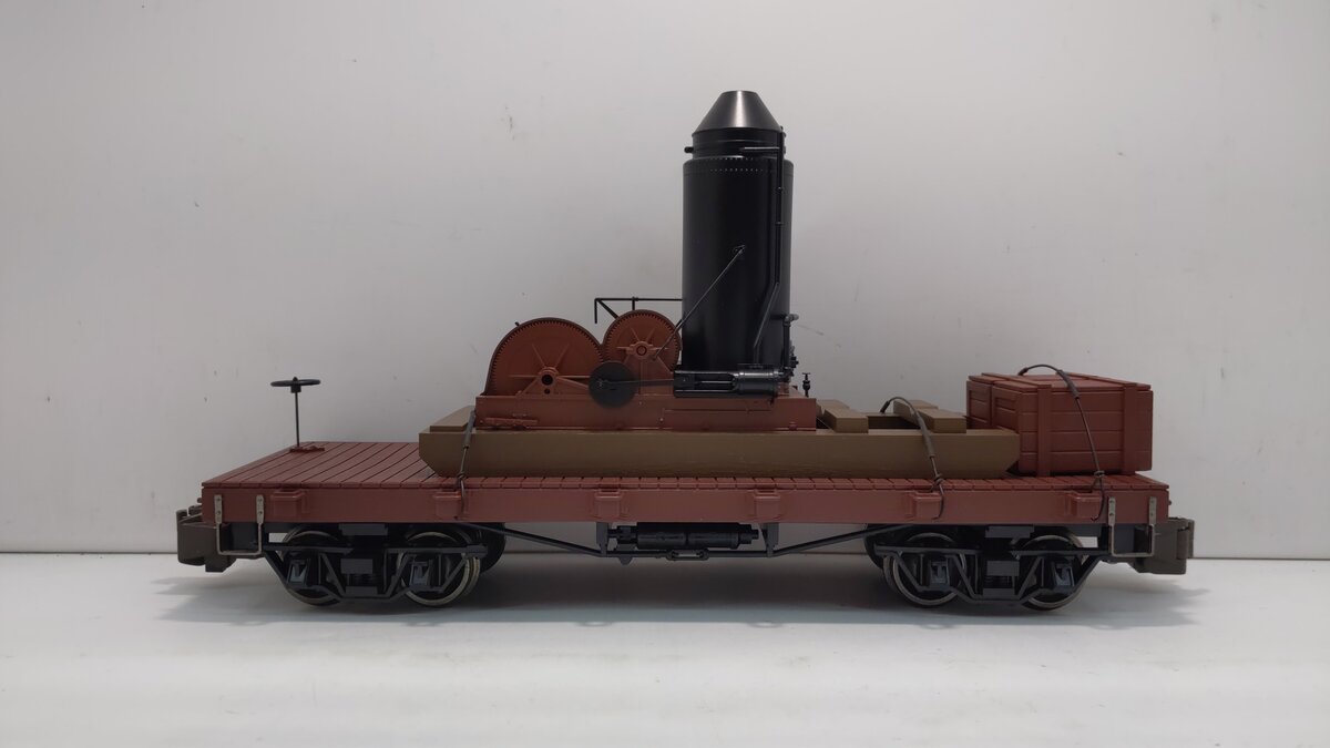 Bachmann 95699 G Skeleton Log Car w/ Steam Powered Log Skidder - Metal Wheels