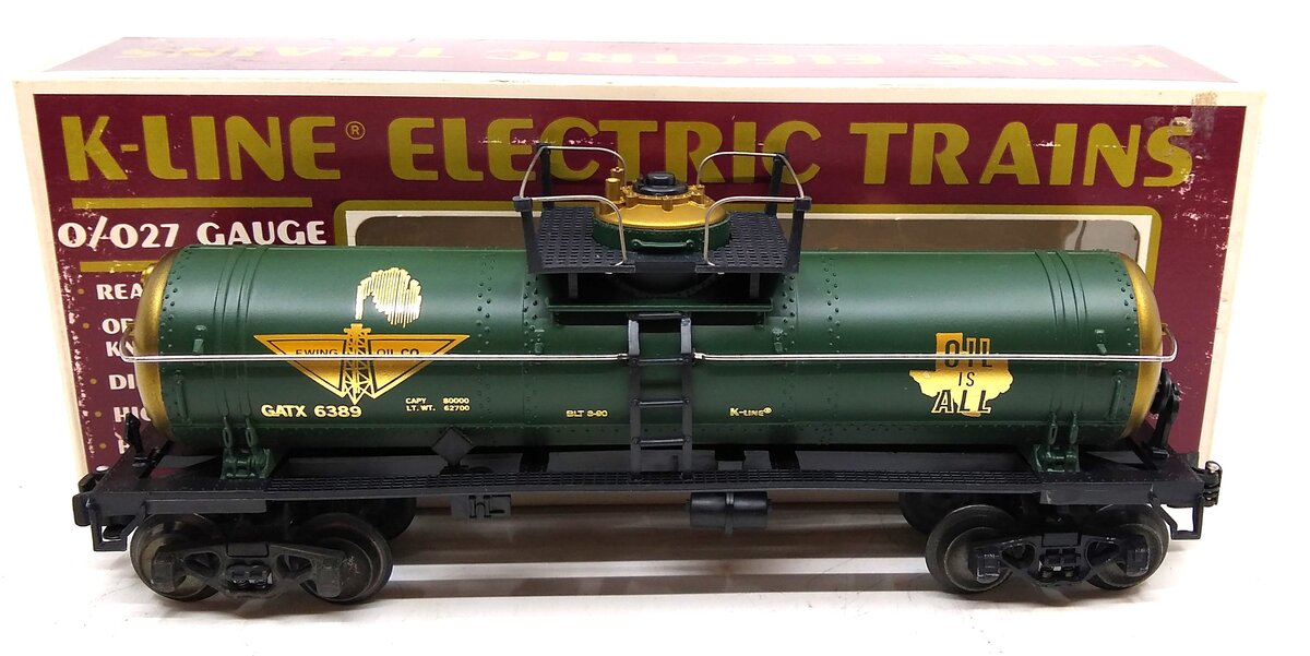 K-Line KK6389 O Gauge Ewing Oil Co. Single Dome Tank Car