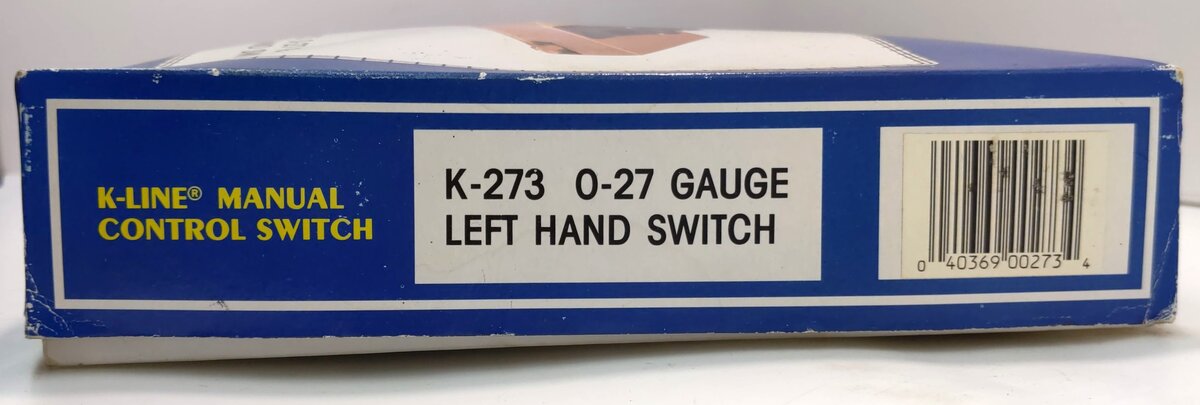 K-Line K-0273 O-27 Gauge 42" Left Hand Manual Switch Turnout