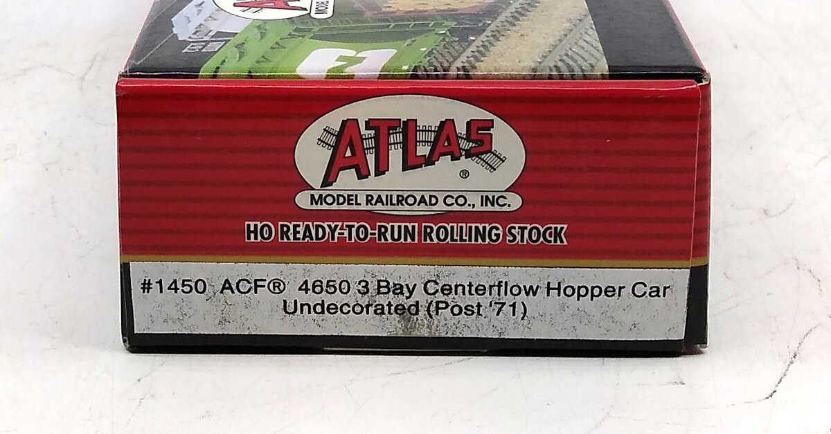 Atlas 1450 HO ACF 4650 3-Bay Centerflow Hopper, Undecorated