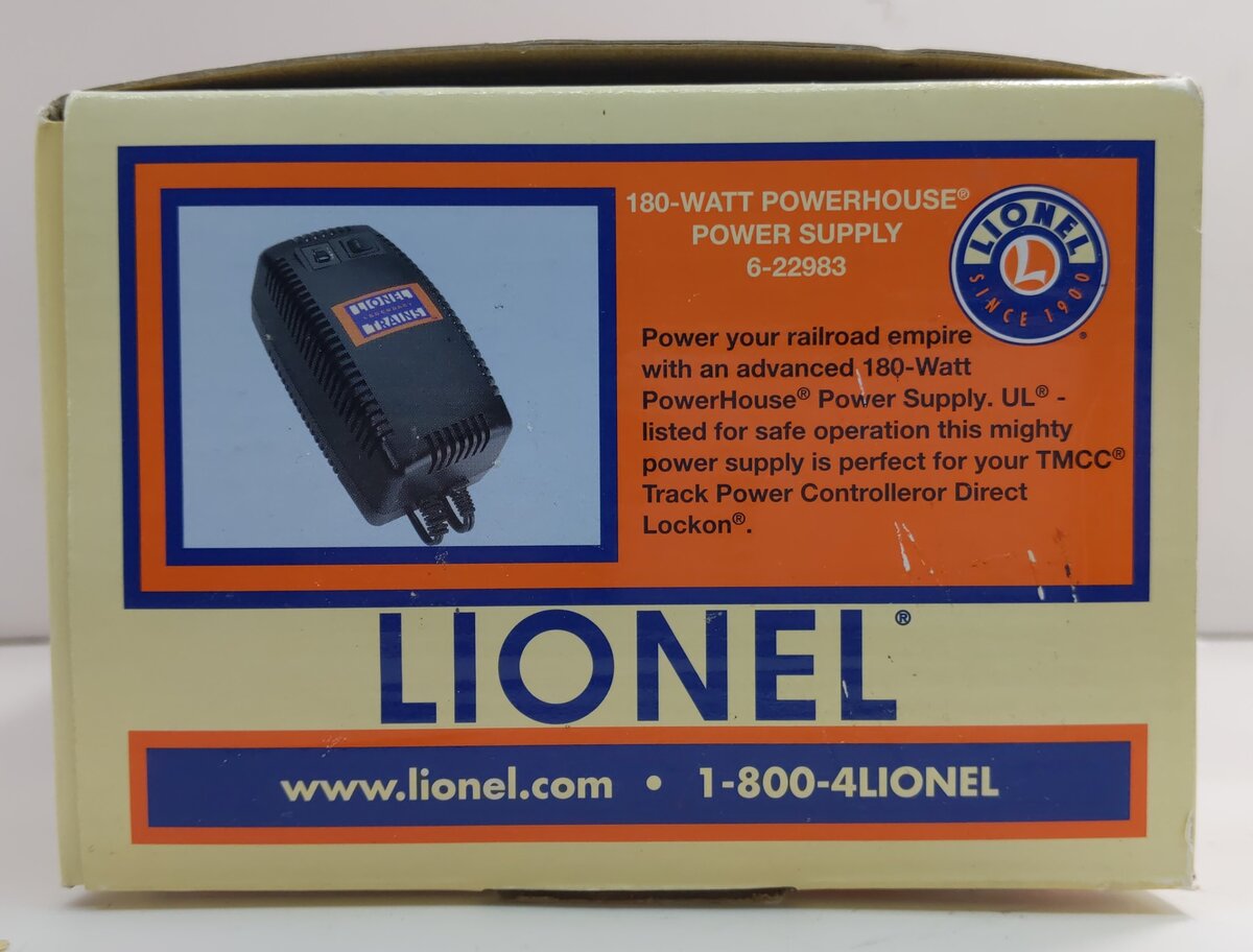 Lionel 6-22983 180 Watt Powerhouse Power Supply EX/Box