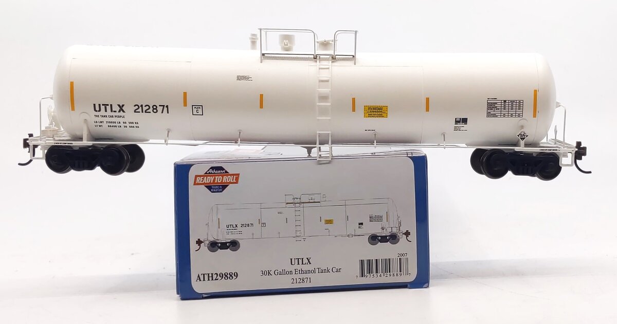 Athearn 29889 HO UTLX 30,000 Gallon Ethanol Tank Car #212871