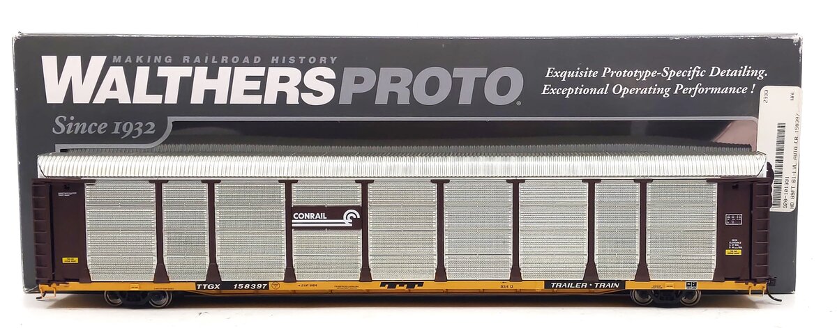 Walthers 920-101331 HO Conrail 89' Thrall Bi-Level Auto Carrier Flatcar #158397