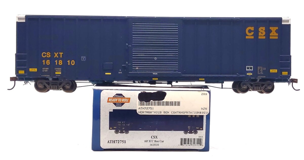 Athearn 72751 HO CSX Transportation 60' ICC Hi-Cube RTR Boxcar #161810