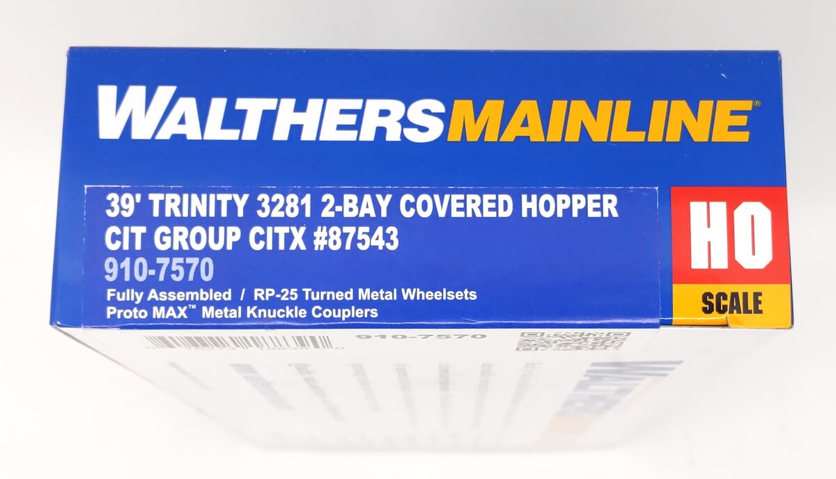 Walthers 910-7570 HO CITX RTR 39' Trinity 3281 2-Bay Covered Hopper #87543