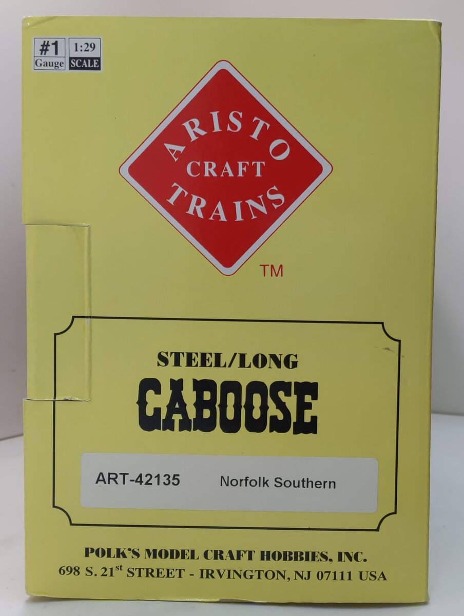 Aristo-Craft 42135 G Norfolk Southern Long Steel Caboose - Metal Wheels