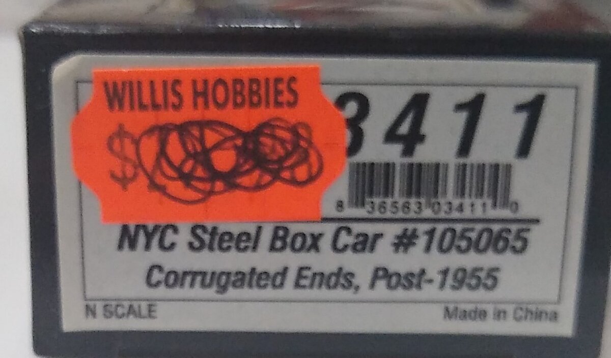 Broadway Limited 3411 N New York Central NYC 40' Steel Boxcar #105065