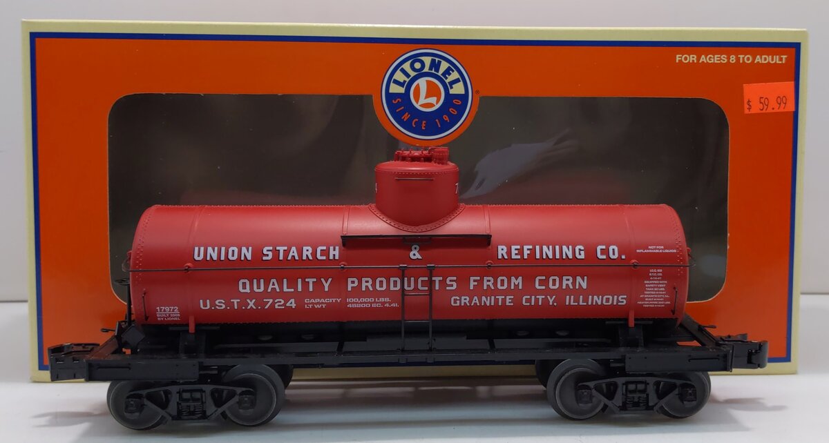 Lionel 6-17972 O Gauge Union Starch 8000-Gallon Tank Car #724