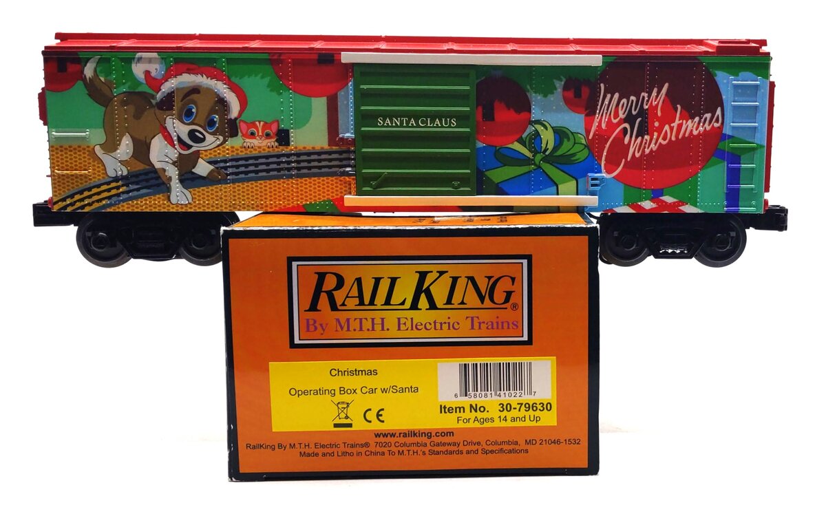 MTH 30-79630 O Christmas Operating Box Car with Santa