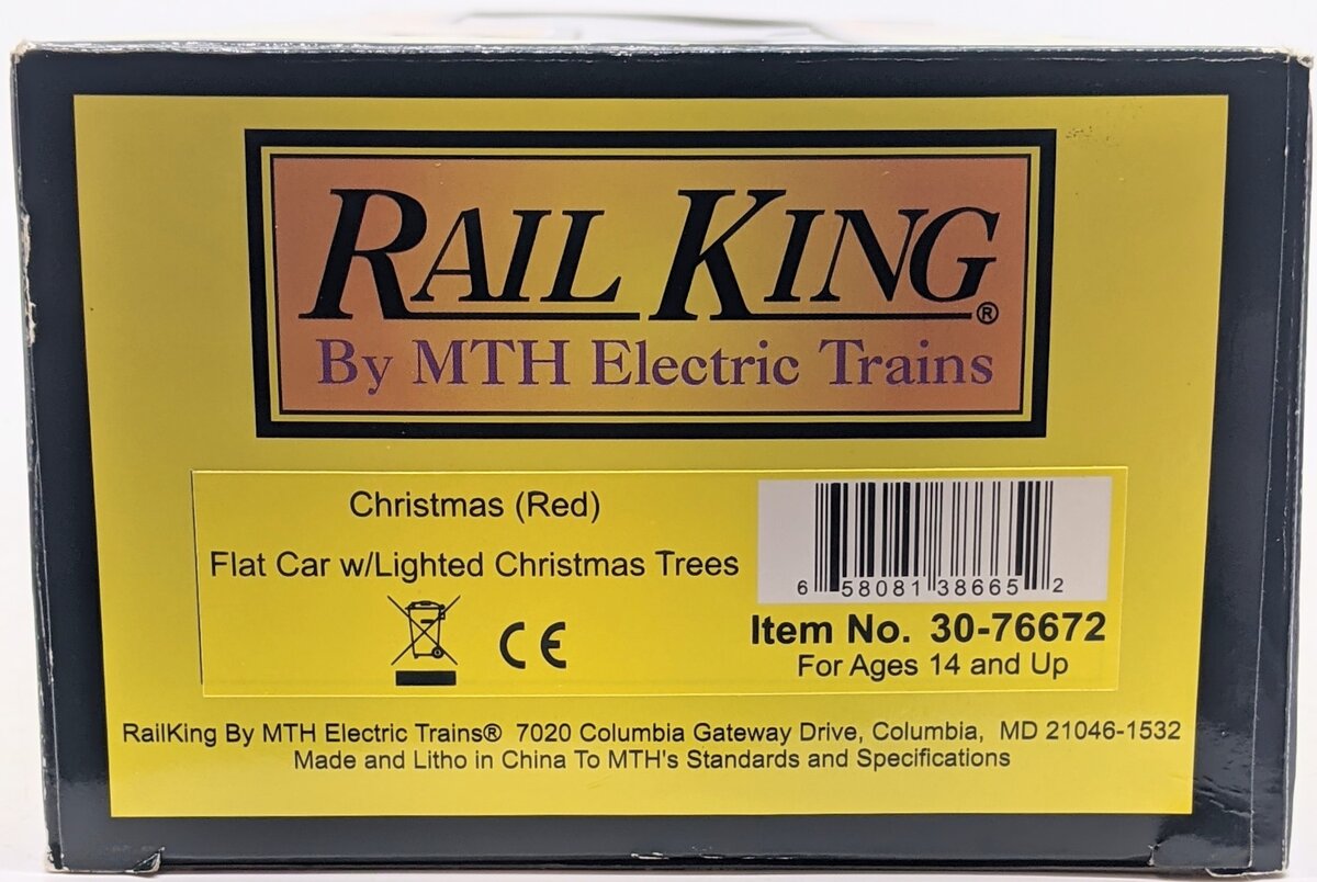 MTH 30-76672 O Christmas Flat Car with Lighted Christmas Trees