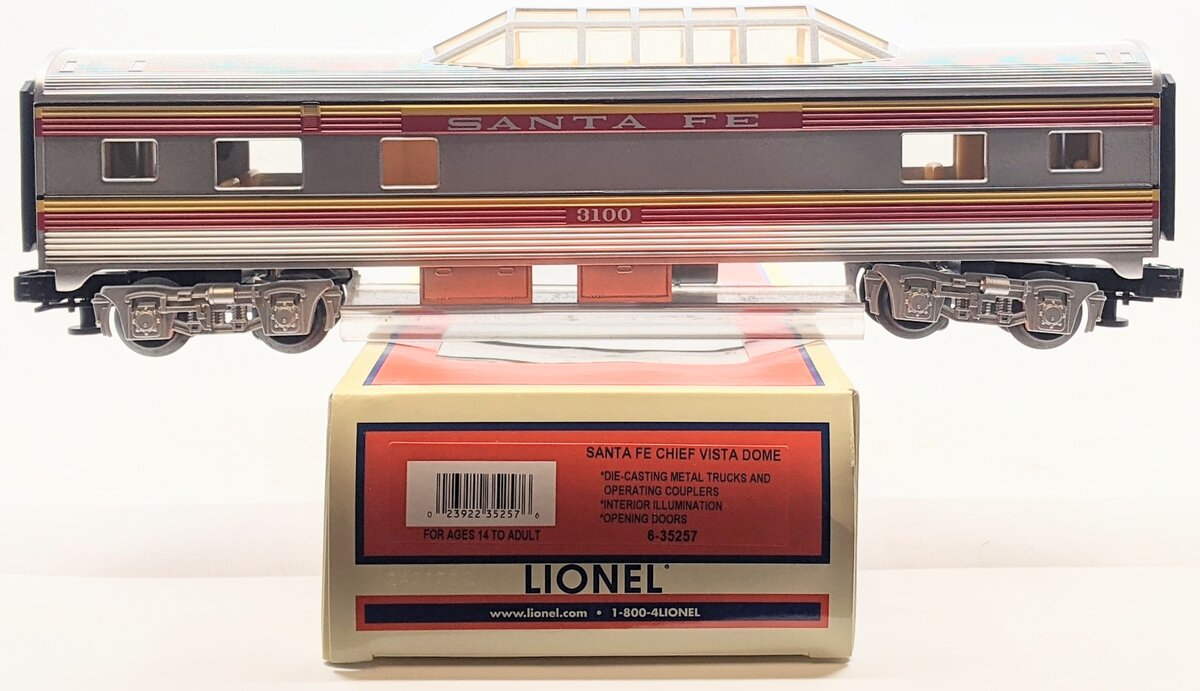 Lionel 6-35257 O Gauge Santa Fe Vista Dome Car #3100