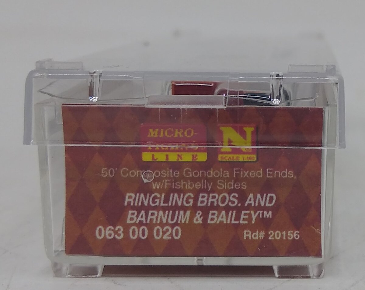 Micro-Trains 06300020 N Scale Ringling Bros. 50' Fishbelly Side Gondola #20156