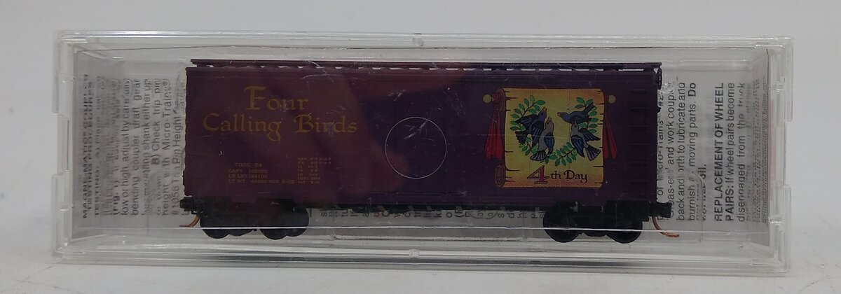 Micro-Trains 02100504 N Four Calling Birds 40' Plug Door Boxcar #04