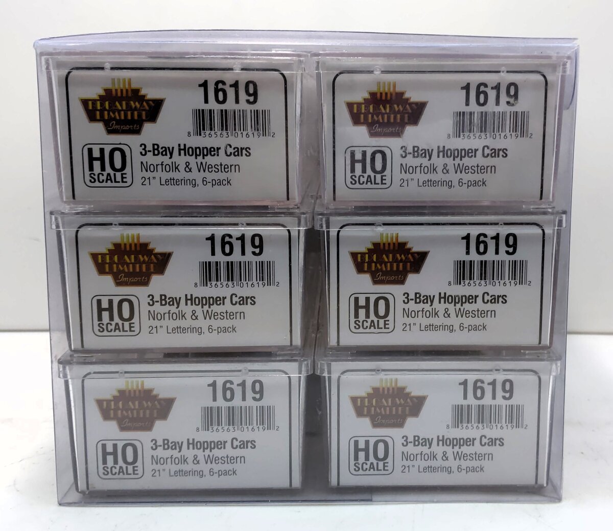 Broadway Limited 1619 HO Norfolk & Western H2a 3-Bay Hopper, AssembLed (6)