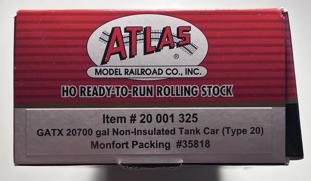 Atlas 20001325 HO Monfort Packing 20,700 Gal. Non-Insulated Tank Car #35818