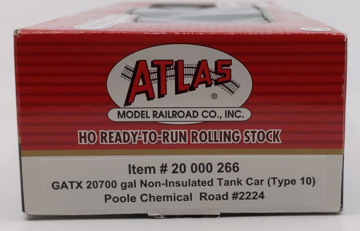 Atlas 20000266 HO Poole Chemical 20,700 Gallon Non-Insulated Tank Car #2224