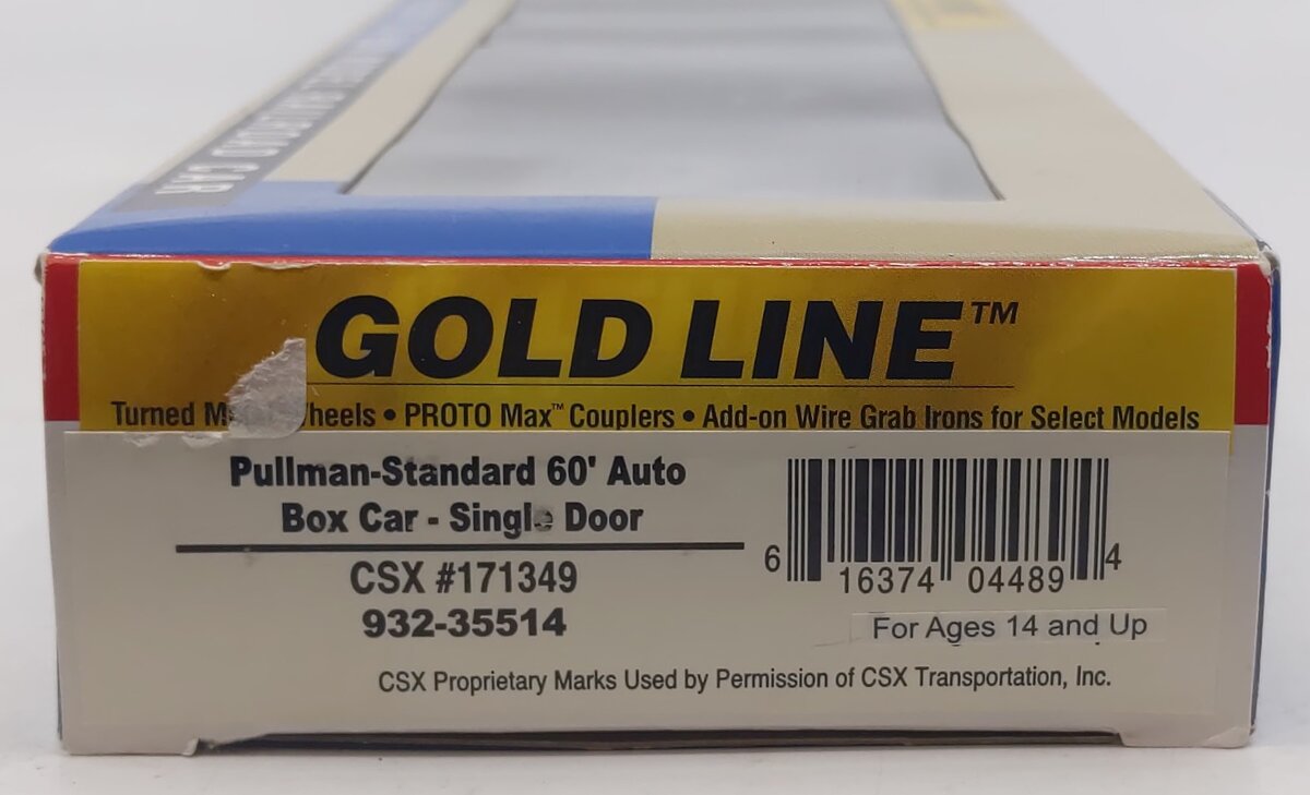 Walthers 932-35514 HO CSX #171349 Pullman-Standard 60' Auto Box Car Single Door