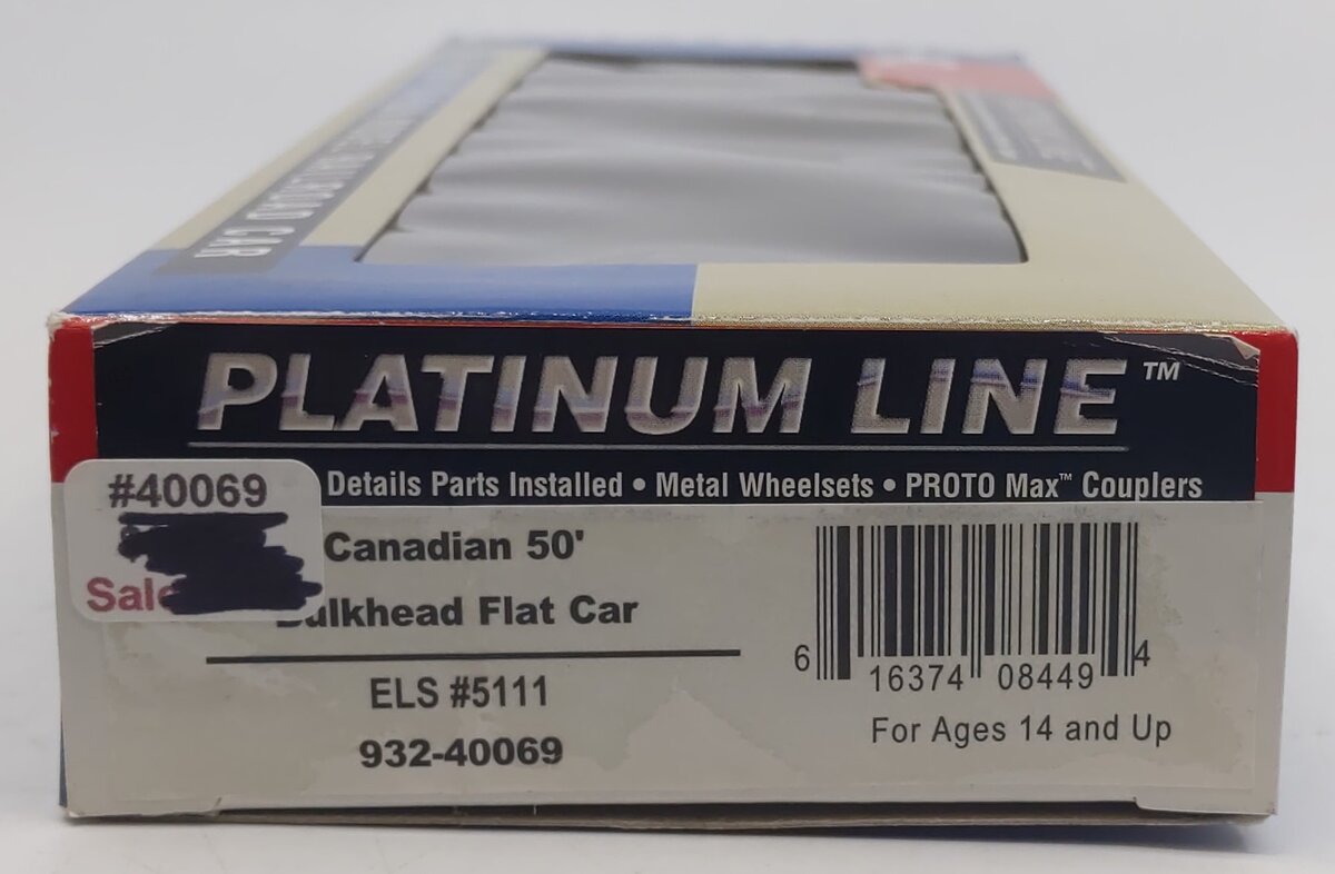 Walthers 932-40069 HO ELS Canadian 50' Bulkhead Flat Car #5111