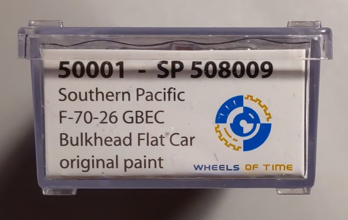 Wheels of Time 50001 N Southern Pacific F-70-26 GBEC Bulkhead Flatcar #508009