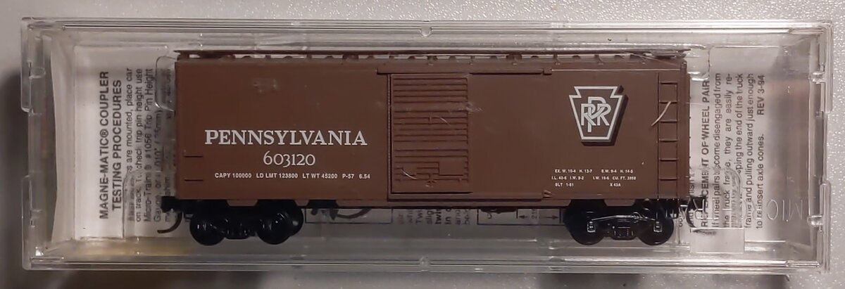 Micro-Trains 20780/2 N-Scale Pennsylvania 40' PS-1 Boxcar #603120