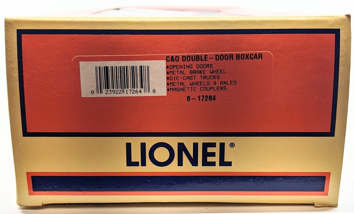 Lionel 6-17264 O Gauge C&O Double Door Standard Boxcar