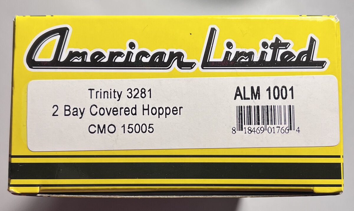 American Limited Models 1001 HO CMO Trinity 3281 2-Bay Covered Hopper #1500