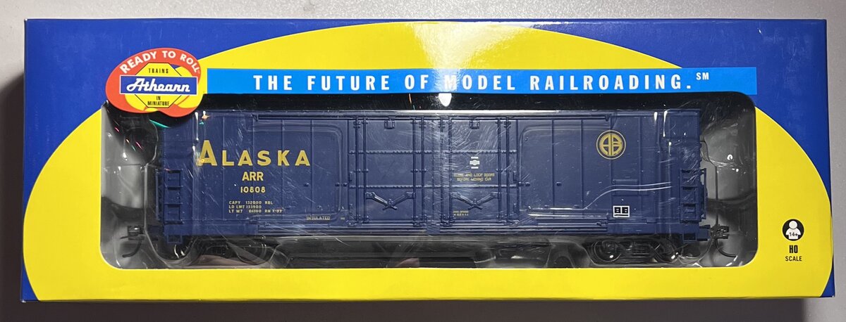 Athearn 96901 HO Scale Alaska Railroad 50' Double Plug Door Boxcar #10808