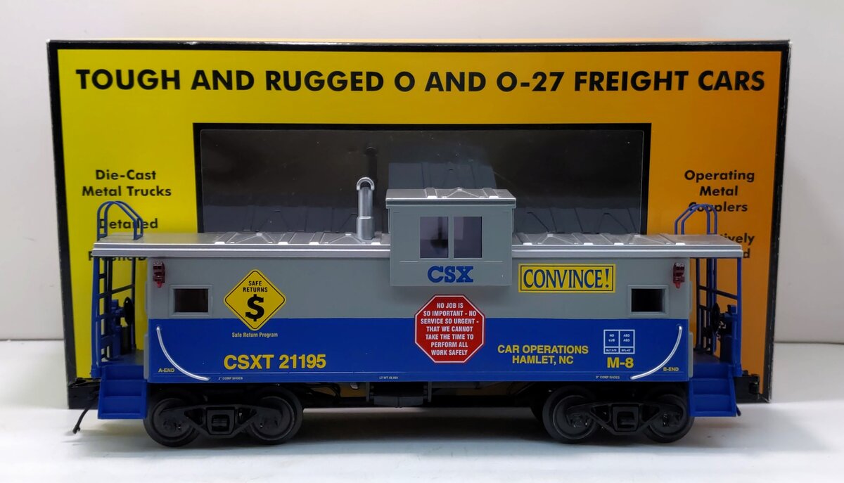 MTH 30-77327 O Scale CSX Extended Vision Caboose #21195