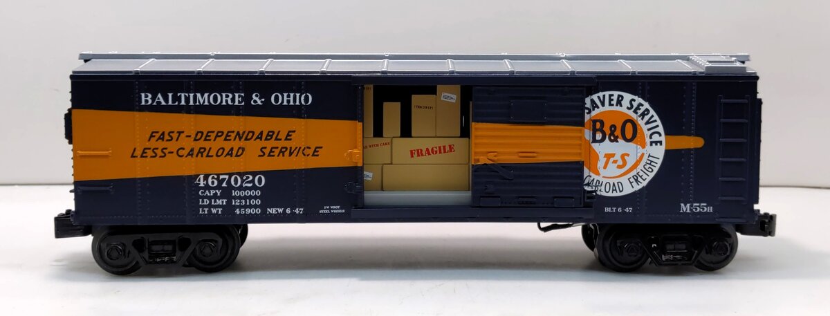 MTH 30-79631 O Baltimore and Ohio Operating Box Car with Signal Man #467020