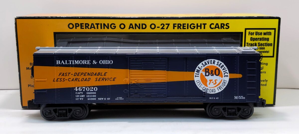MTH 30-79631 O Baltimore and Ohio Operating Box Car with Signal Man #467020