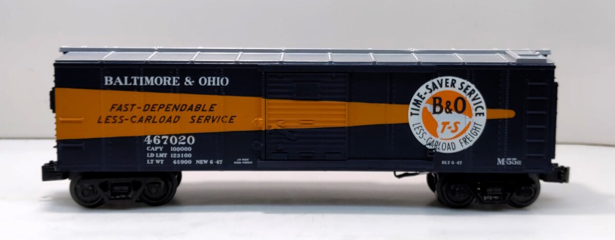 MTH 30-79631 O Baltimore and Ohio Operating Box Car with Signal Man #467020