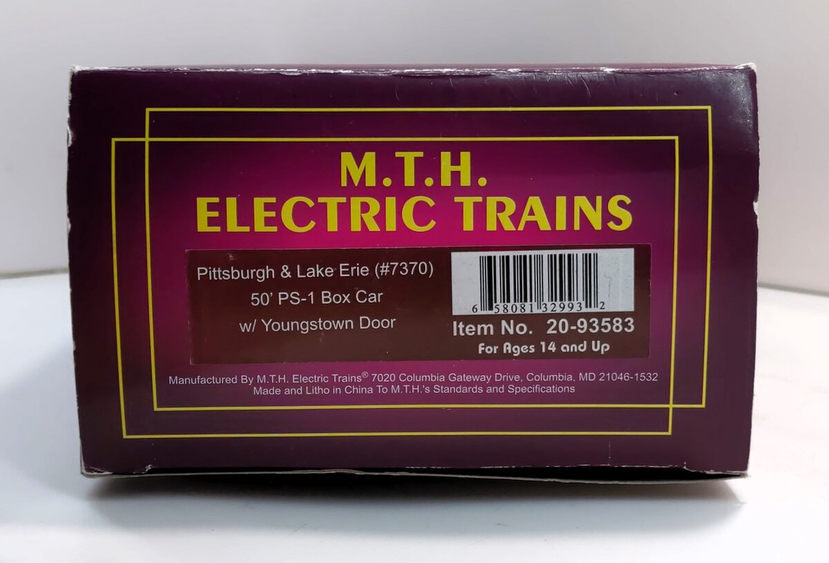 MTH 20-93583 O Pittsburgh & Lake Erie 50’ PS-1 Boxcar w/Youngstown Door #7370