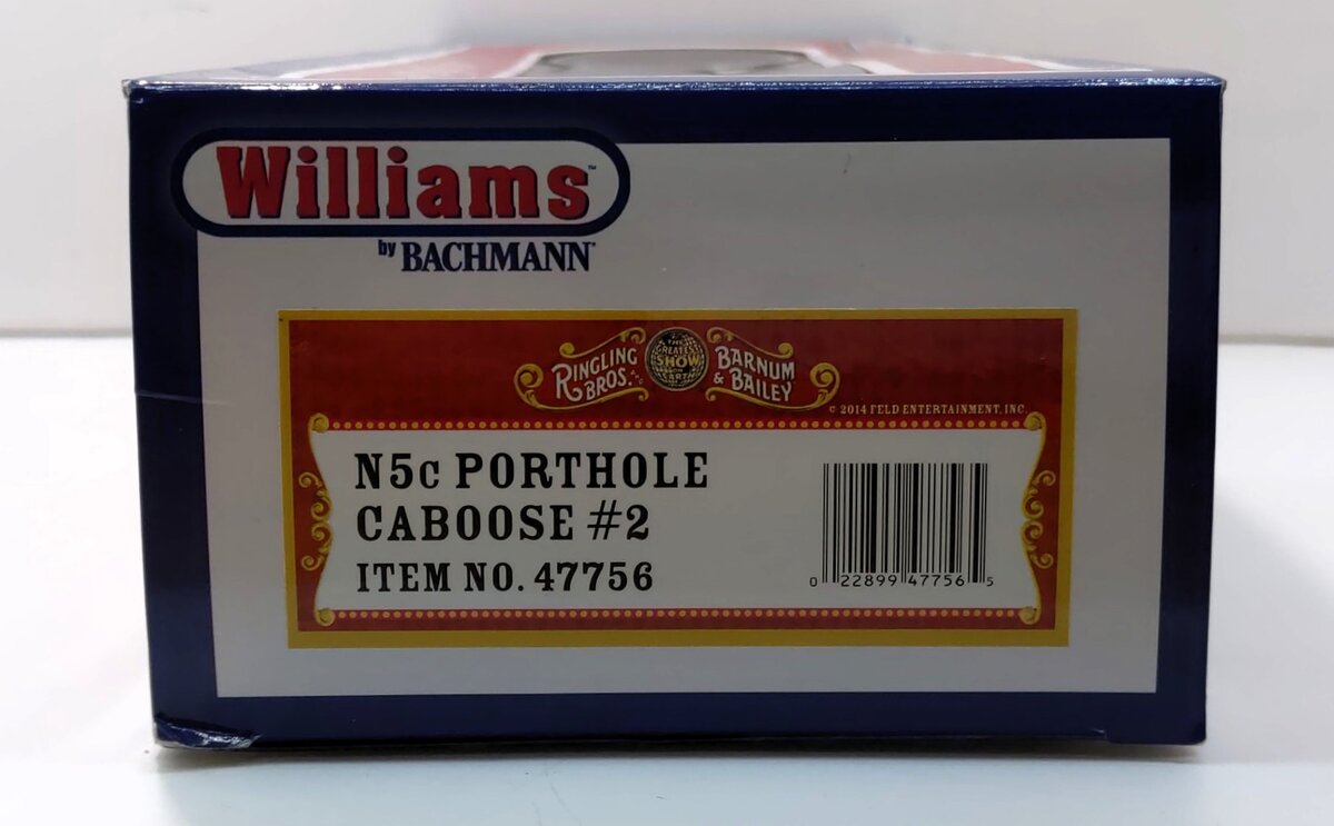 Williams 47756 O Ringling Bros. and Barnum & Bailey N5C Porthole 3-Rail Caboose