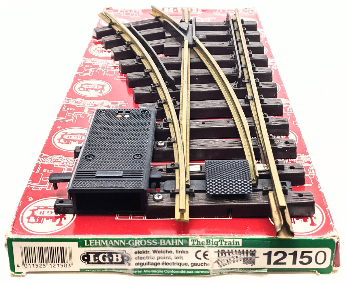 LGB 1215 G Scale Brass Left Hand Electric Switch/Turnout