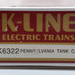 K-Line K6322 O Gauge Pennsylvania Classic Tank Car