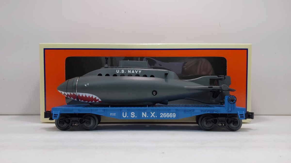 Lionel 6-26669 O US Navy Flatcar With Shark Submarine