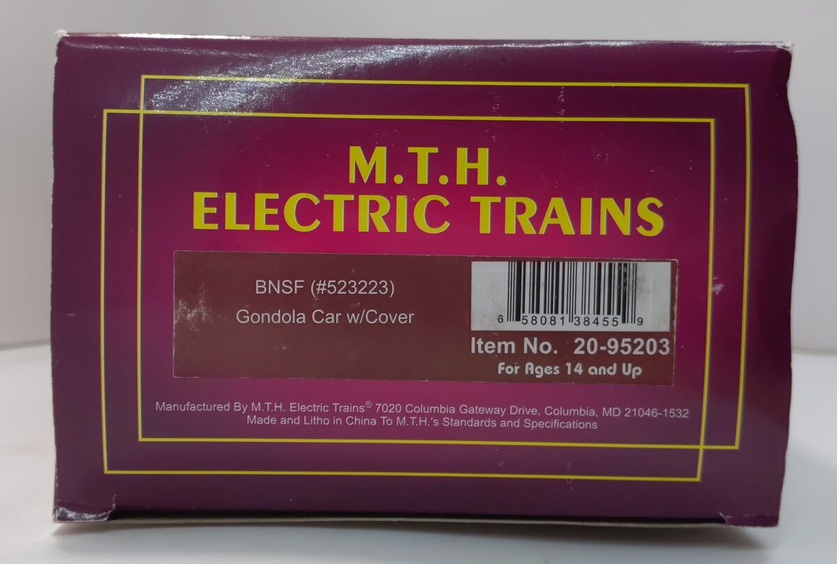 MTH 20-95203 O BNSF Premier Gondola Car with Cover