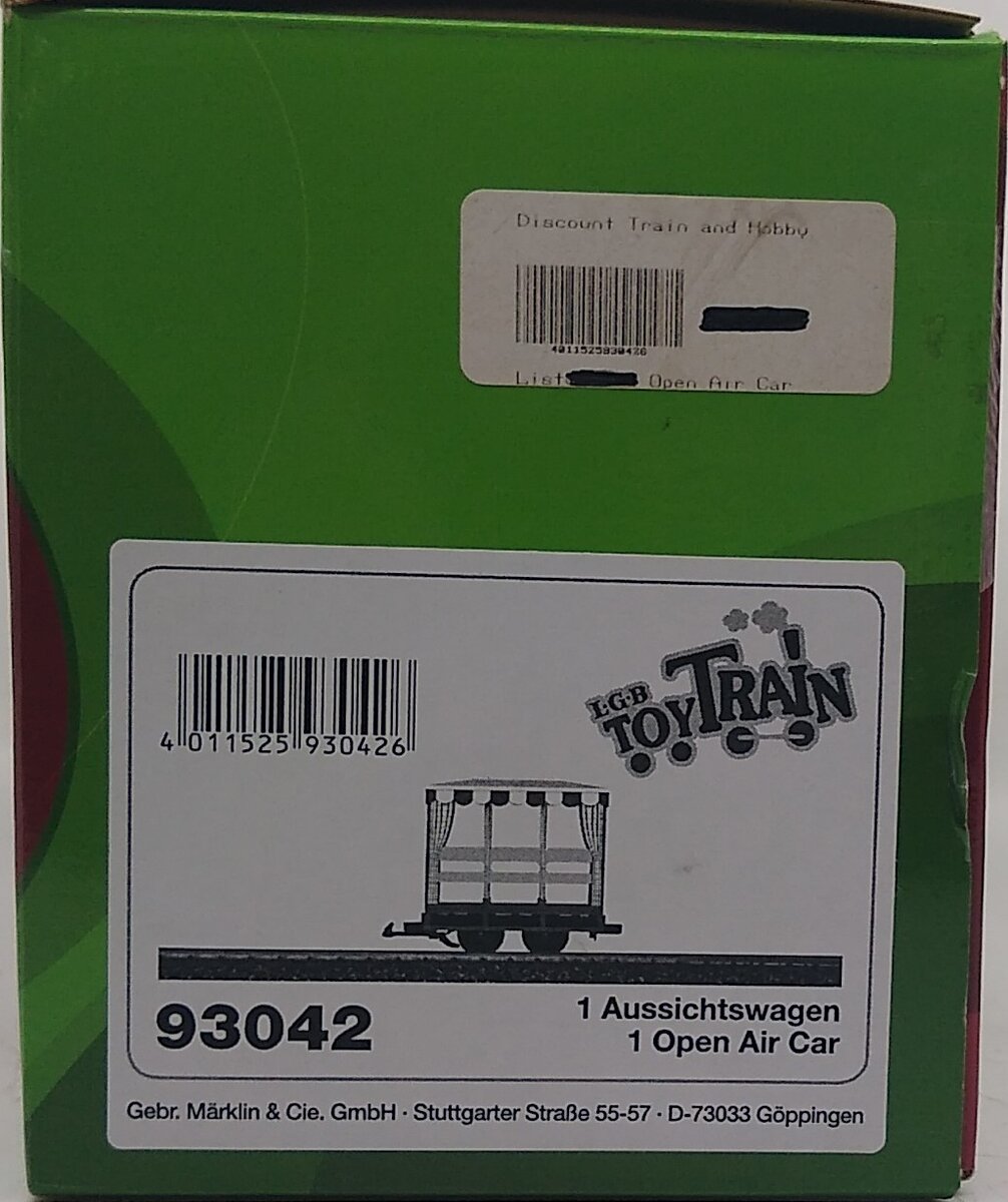 LGB 93042 Toy Train Open Air Car