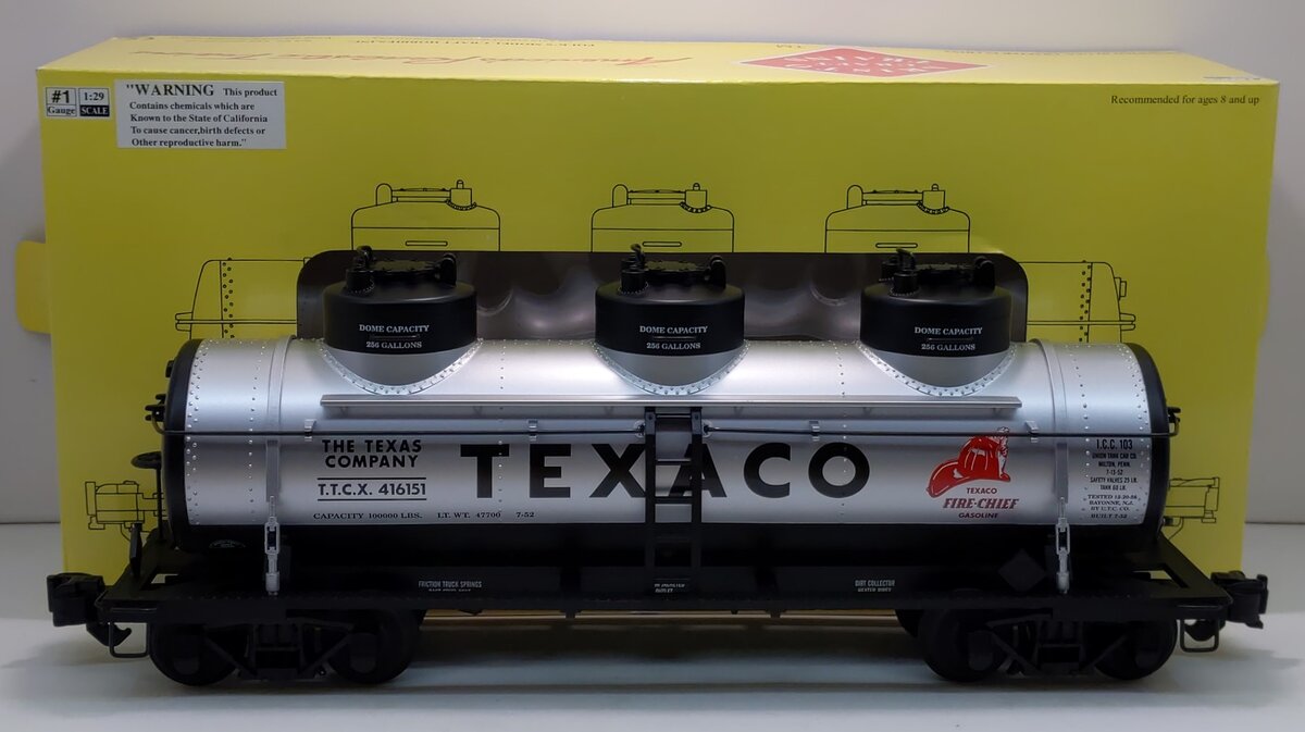 Aristo-Craft 41615 G Scale Texaco Triple Dome Tank Car