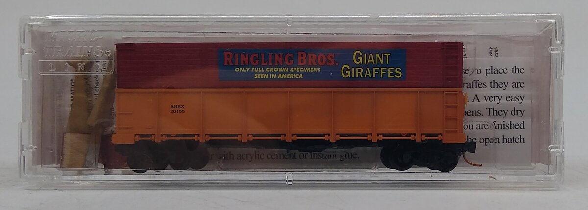 Micro-Trains 08400040 N Ringling Bros 40' Drop Bottom Gondola #20155 w Side Ext