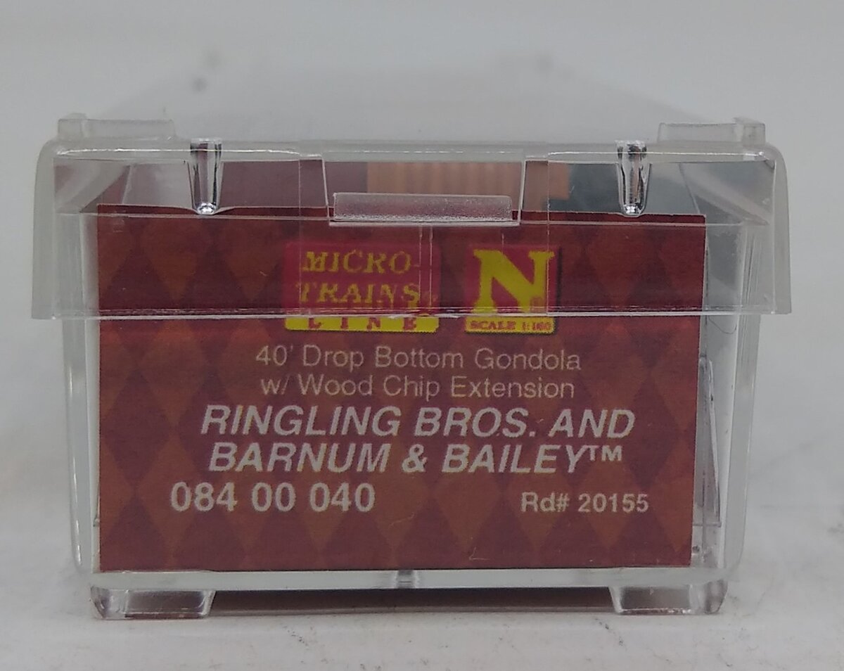 Micro-Trains 08400040 N Ringling Bros 40' Drop Bottom Gondola #20155 w Side Ext